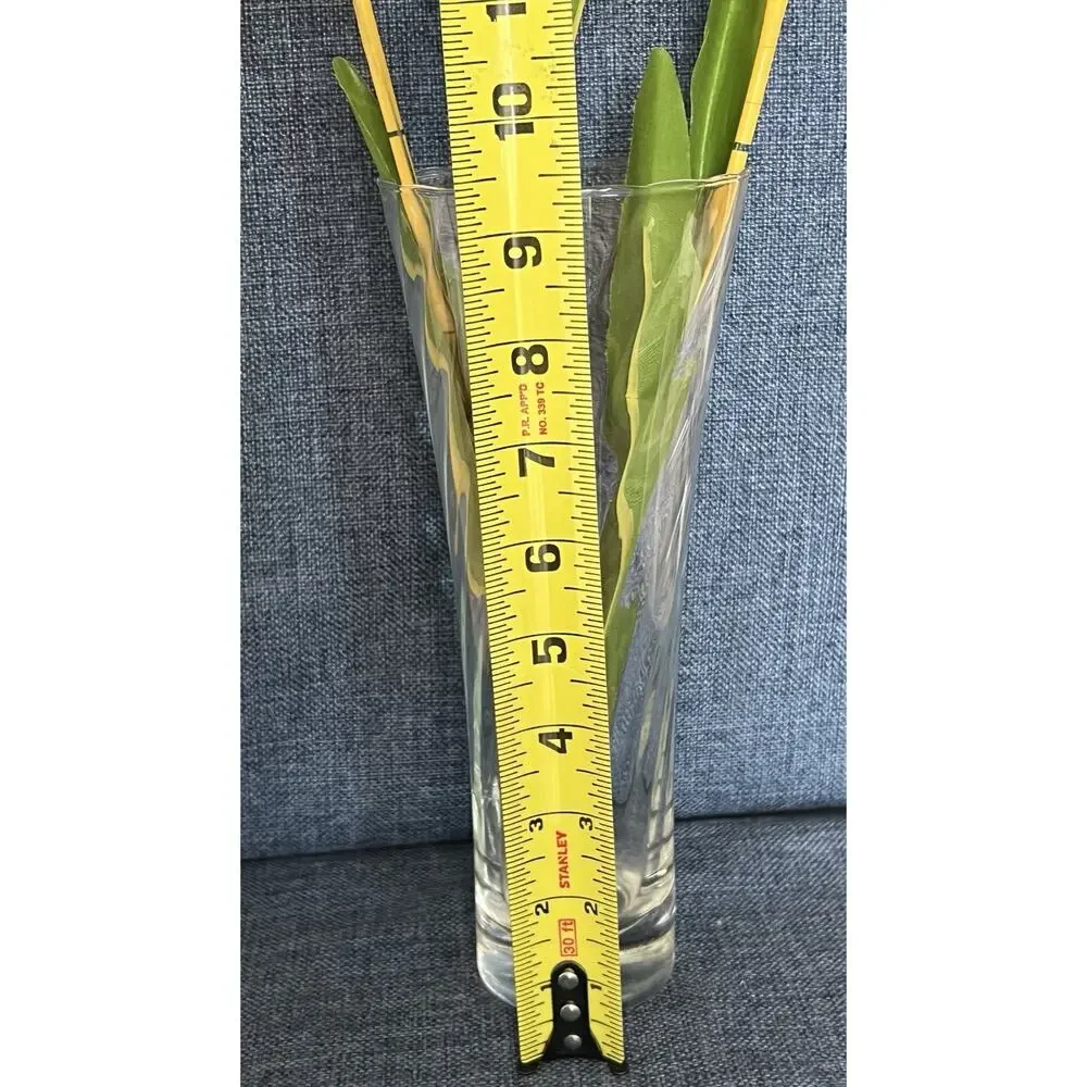 Large 9.5” Flared Inside Ribbed Clear Crystal Floral Vase‎ Spiral